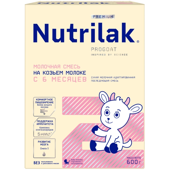 Детская молочная смесь Nutrilak Premium 2 на козьем молоке, 600г